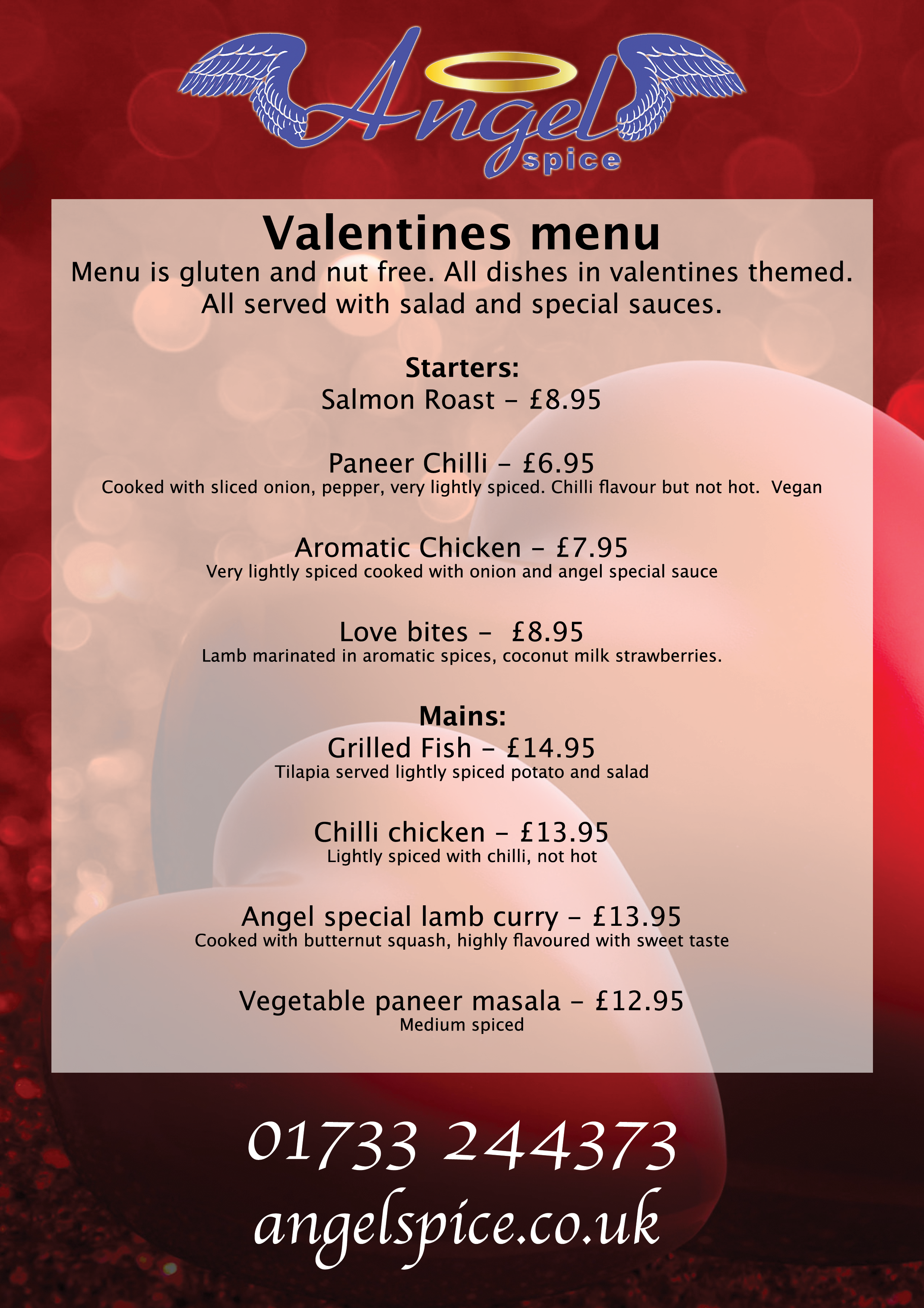 Valentines menu
